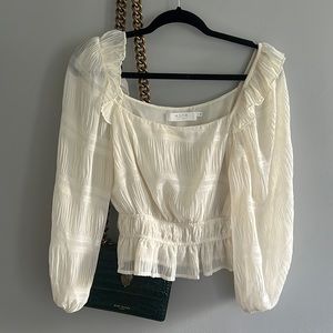 Astr, white crop blouse